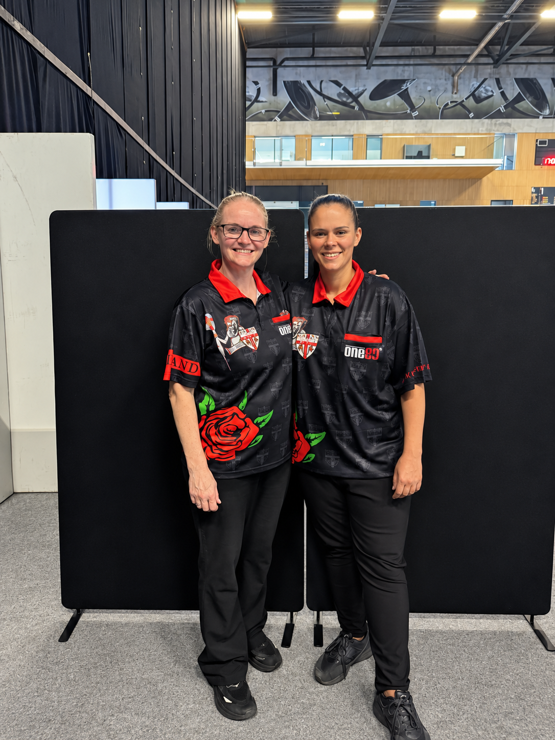 Steph Clarke and Laura Turner together at the WDF Europe Cup